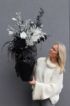 OD RĘKI Karnawał w Wenecji, zimowa kompozycja w wazonie, wym.100x45cm