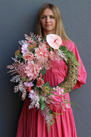 Pink Gloss, wianek na drzwi z anturium