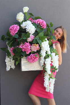 Impresja Saute, kompozycja kwiatowa XXL do Twojej donicy, wys.99/75cm