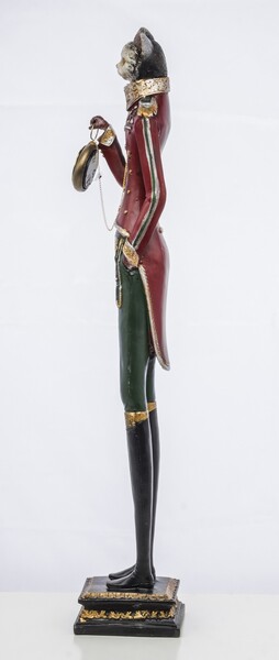 Kot Admirał, figurka z zegarkiem, wym.66x12x10.5cm 