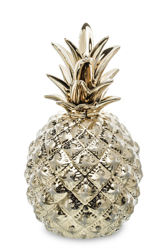 Ananas Gold, figurka ceramiczna, wym.19.5x10x10cm