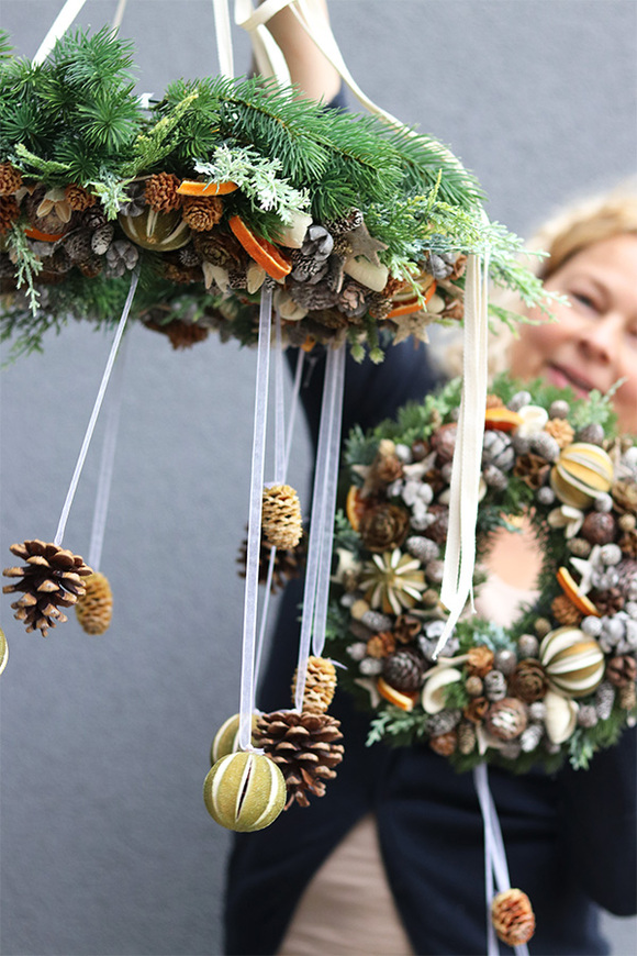 Naturanessa, świąteczny wianek sufitowy podwieszany, śr.46cm