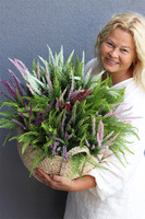 Kolory Wrzosów Big, kompozycja z wrzośców w koszu