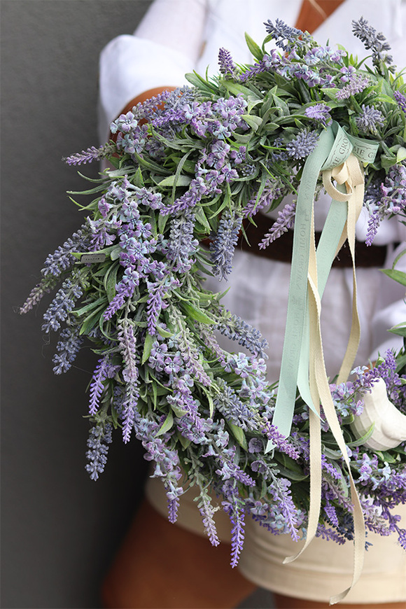 Lawenda z Ptaszkiem, wianek dekoracyjny z lawendą