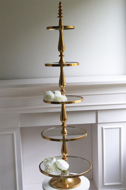 OD RĘKI Lux Villa Gold Sweetie, patera etażerka pięciopiętrowa, wym.140x41cm