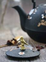 Chiba, żeliwny czajnik do herbaty z ptaszkiem, czarny, poj.1l