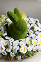 Stokrotki, wielkanocny stroik z zajączkiem