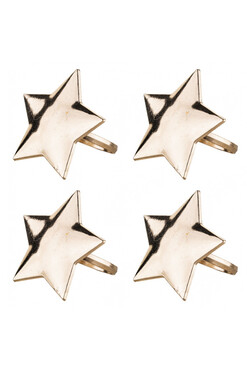 OD RĘKI Gwiazdka Elegance, świąteczne obrączki na serwetki, złote, kpl.4szt