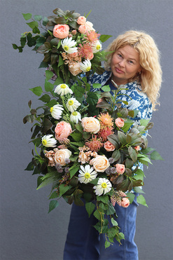 Cappuccina, zestaw dekoracji nagrobnych, kompozycja + bukiet