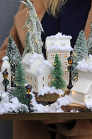 Zimowa Wioska, świąteczny stroik na stół LED