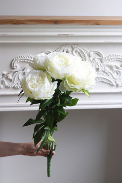 Love Me, bukiet peonii do wazonu, kremowe, dł.65cm