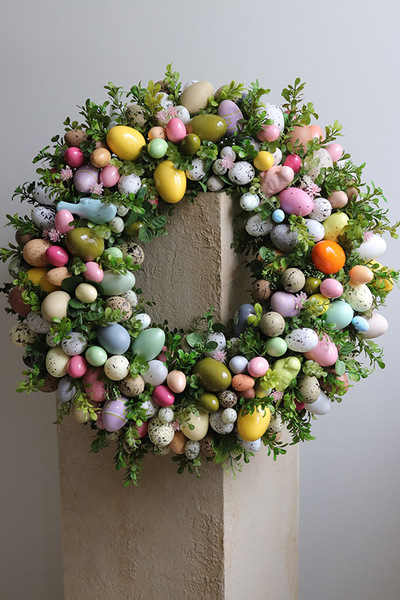 Moko Easter Pastelle 2, duży wielkanocny wianek na drzwi