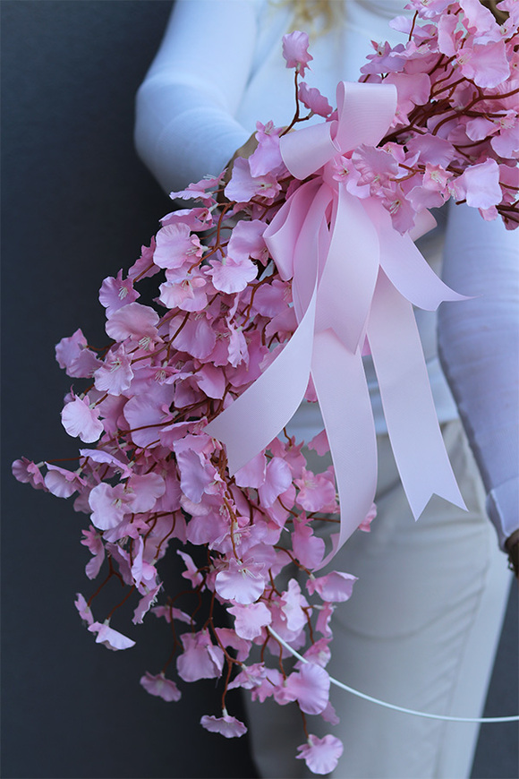 Pink Flowers Subtelle, dekoracyjny wianek na obręczy	