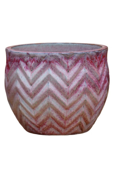 Garden Chic Lauren, kpl. 4 donic ogrodowych, ceramika, kolor różowy