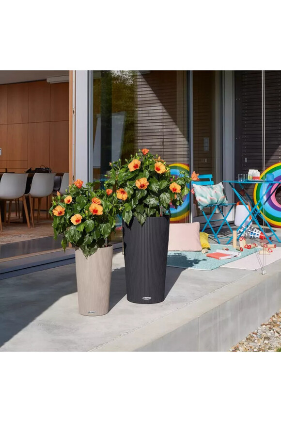 Cilindro, donica z nawadnianiem, piaskowy brąz