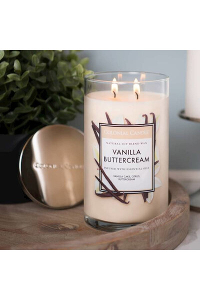 Vanilla Buttercream, sojowa świeca zapachowa w szkle, Colonial Candle