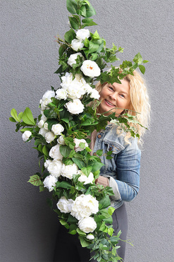 Sylia White, biała dekoracyjna girlanda, dł.100cm