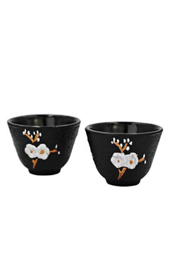 Chiba, żeliwne czarki do herbaty, czarne, kpl.2szt, poj.60ml