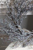 Frozen Woods, zimowy wianek z brokatem, srebrny