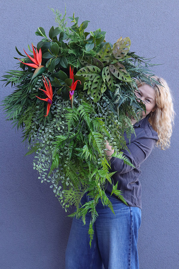 Streliziano Jungle, bogaty zielony wianek obraz