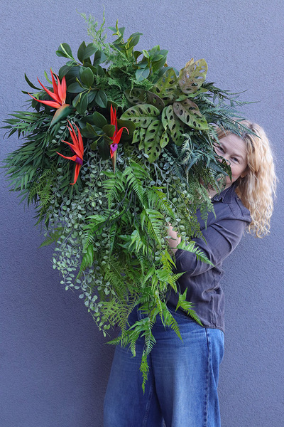 Streliziano Jungle, bogaty zielony wianek obraz