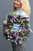 Fioletowy Motylek, wianek na drzwi