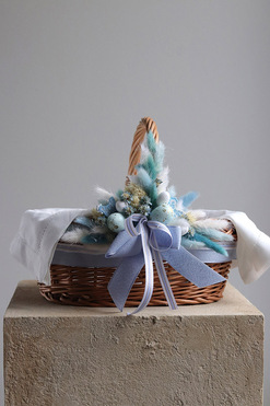 OD RĘKI Blueni, dekorowany koszyczek wielkanocny, wys.20cm 