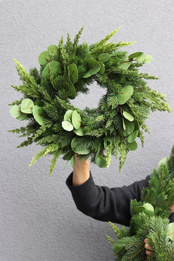 Green Decora New, świąteczny wianek z eukaliptusem, śr.45cm