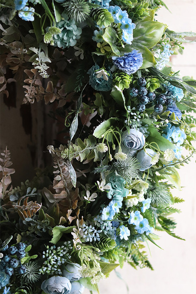 atrakcyjny wianek na Twoje drzwi, Manfredo Blue 2, śr.46cm 