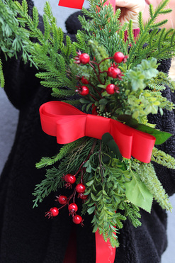 Red Christmas Door Mini, zawieszka świąteczna na drzwi dwustronna, dł.40/170cm