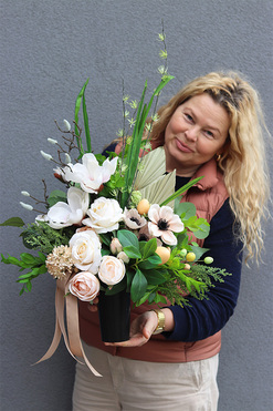 Magnifita Spring Premium, bukiet nagrobny we wkładzie do wazonu, dł.60cm 