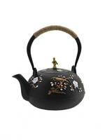 Chiba, żeliwny czajnik do herbaty z ptaszkiem, czarny, poj.1l