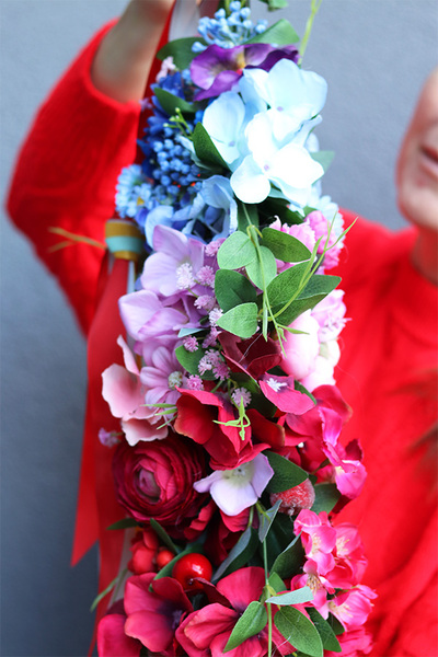 Tęcza New, dekoracyjna girlanda kwiatowa