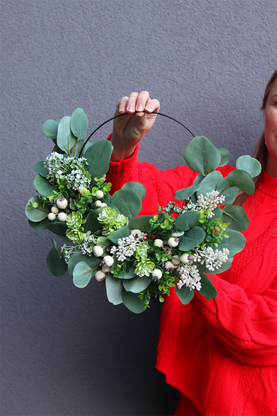 Subtelle Herina, wianek na drzwi na obręczy