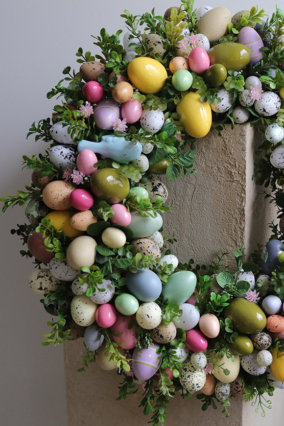 Moko Easter Pastelle 2, duży wielkanocny wianek na drzwi