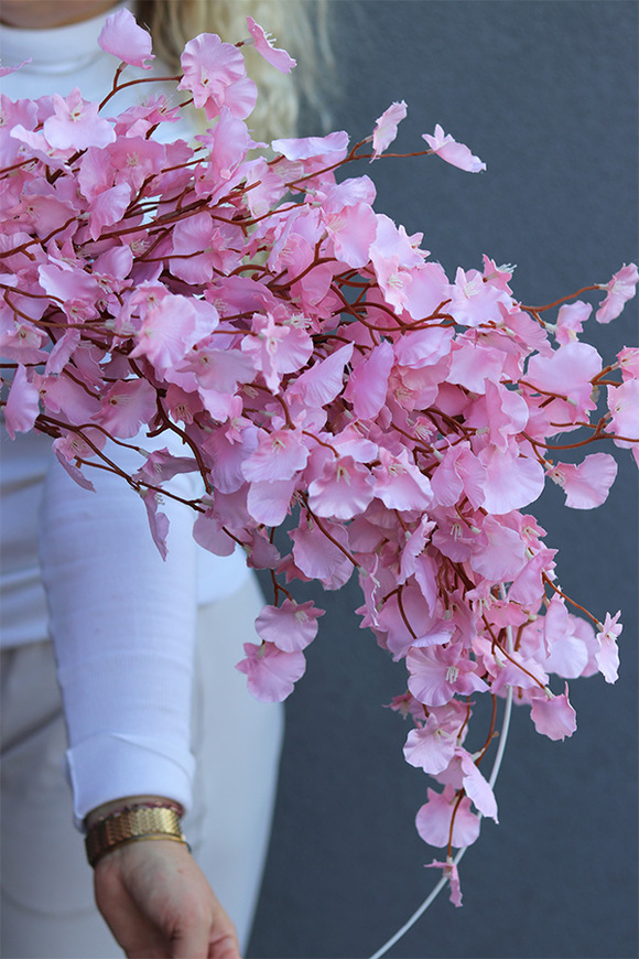 Pink Flowers Subtelle, dekoracyjny wianek na obręczy	