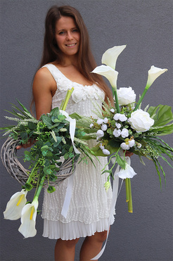 komplet dekoracji nagrobnych Bogini Simple, kpl. 2 szt. wianek i bukiet 