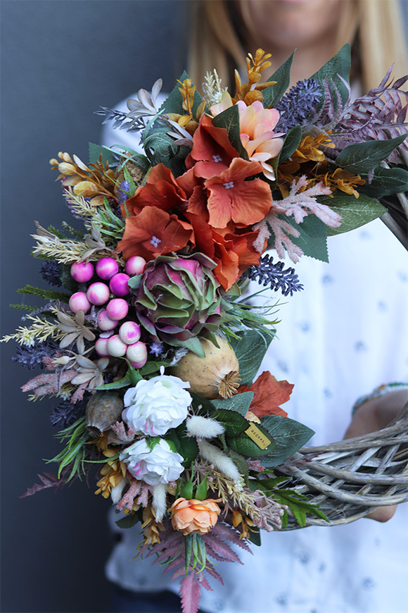 Barbara 3, asymetryczny jesienny wianek