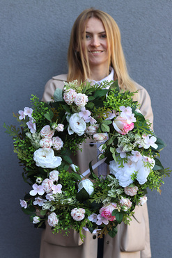 OD RĘKI Amana, wianek dekoracyjny na drzwi, śr.50cm