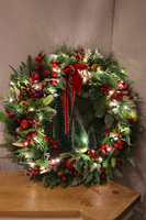 Mikołajowy Las, wianek bożonarodzeniowy LED