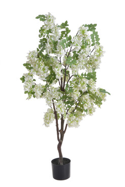 Wisteria Biała, sztuczna roślina drzewo w donicy, wys.122cm