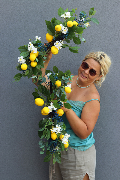 Lemonade, zielona girlanda dekoracyjna z owocami