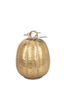 Pumpkin Gold A, dekoracyjna dynia figurka metalowa, wym.34x25cm