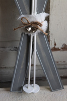 Narty Szare, dekoracja świąteczna, dł.58cm 