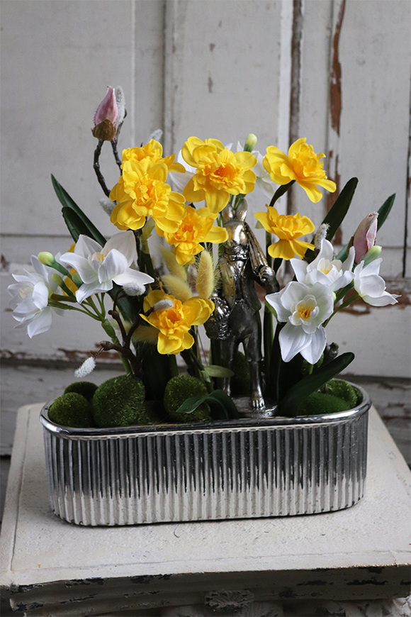 Lusilla, kompozycja wiosenna z żonkilami, wys.38cm