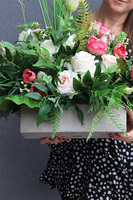 Gerris, kompozycja nagrobna w naczyniu, wym.70x79x50cm