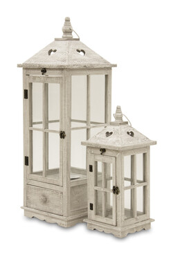 Andalouse Heart, drewniany lampion / latarenka, kpl.2szt