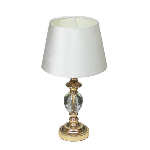 Crystal, lampa stołowa, z białym abażurem, wys.47cm  