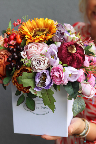 Enigma Felice, jesienny flowerbox ze słonecznikiem