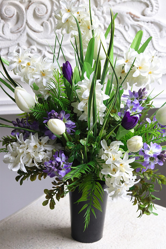 Spring Moment Hiacynt, bukiet nagrobny we wkładzie do wazonu